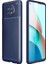 Xiaomi Redmi Note 9t Kılıf Karbon Desenli Lux Silikon + Nano Ekran Koruyucu Lacivert 1