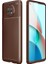 Xiaomi Redmi Note 9t Kılıf Karbon Desenli Lux Silikon + Tam Kaplayan 5d Cam Ekran Koruyucu Kahverengi 1