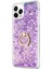 Apple iPhone 11 Pro Max Kılıf Glitter Liquid Holder Mor 2