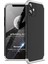 Apple iPhone 12 Kılıf Double Dip 360 Protective Siyah - Gri 1