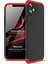 Apple iPhone 12 Kılıf Double Dip 360 Protective Siyah - Kırmızı 1