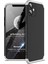 Apple iPhone 12 Mini Kılıf Double Dip 360 Protective Siyah - Gri 1