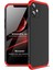 Apple iPhone 12 Mini Kılıf Double Dip 360 Protective Siyah - Kırmızı 1
