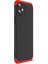 Apple iPhone 12 Mini Kılıf Double Dip 360 Protective Siyah - Kırmızı 2