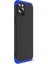 Apple iPhone 12 Pro Kılıf Double Dip 360 Protective Siyah - Mavi 2