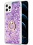 Apple iPhone 12 Pro Max Kılıf Glitter Liquid Holder Mor 1