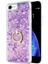 Apple iPhone Se 2020 Kılıf Glitter Liquid Holder Mor 1