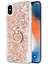 Apple iPhone Xs Kılıf Glitter Liquid Holder Gold 1