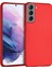 Matte Silicone Galaxy S21 Kılıf Kırmızı 1