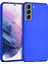 Matte Silicone Galaxy S21 Plus Kılıf Mavi 1