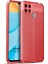 Oppo A15 Kılıf Deri Dokulu Silikon Kırmızı 1