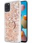 Samsung Galaxy A21S Kılıf Glitter Liquid Holder Gold 1