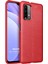 Xiaomi Redmi Note 9 4g Kılıf Deri Dokulu Silikon Kırmızı 1