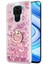 Xiaomi Redmi Note 9 Kılıf Glitter Liquid Holder Pembe 1
