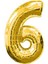 6 Rakam Folyo Balon Gold 40'İnch 1