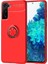 - Samsung Galaxy S21 Plus - Kılıf Yüzüklü Karbon Ravel Silikon Kapak - Kırmızı - T16047 1