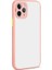 - Apple iPhone 12 Pro - Kılıf Arkası Buzlu Renkli Düğmeli Hux Kapak - Pembe 1