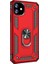 Apple iPhone 11 Kılıf Vega Standlı Yüzüklü Mıknatıslı+Nano Glass Kırmızı 1