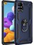 Samsung Galaxy M31S Kılıf Tank Koruma Vega Standlı Yüzüklü Mıknatıslı+Nano Glass Lacivert 1