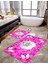 Pembe Zeminli Papatya Desenli 2'li Banyo Paspas Seti TLAHMP-079 1