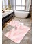 Modern Pembe Mermer Desenli 2'li Banyo Paspas Seti TLAHMP-222 1