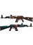 Ahşap CS-GO AK-47 2'li Tüfek Oyuncak Set 1002 1