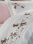 Anetta 3D Nakışlı Pamuk Saten Çift Kişilik Nevresim Takımı Krem Pudra 2