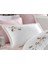 Anetta 3D Nakışlı Pamuk Saten Çift Kişilik Nevresim Takımı Krem Pudra 3
