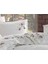 Anetta 3D Nakışlı Pamuk Saten Çift Kişilik Nevresim Takımı Krem Pudra 4