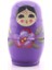 Ahşap Tombul Iç Içe Matruşka Bebek Mor Set 4'lü 1