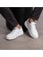 G006 Beyaz Bağcıklı Deri Beyaz Eva Taban Anatomik Erkek Sneaker 4