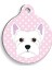 Pembe Puantiyeli Batı Highland Beyaz Terrier Yuvarlak Köpek Künyesi Medium: 3 Cm. 1