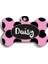 Siyah Pembe Puantiye Kemik Şekilli Köpek Künyesi Medium 2,6 x 3,8 cm 1