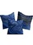 Lacivert Desenli Üçlü Yastık Kılıf Seti 2