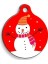Christmas Serisi Snowman Yuvarlak Kedi ve Köpek Künyesi Medium: 3 Cm. 1
