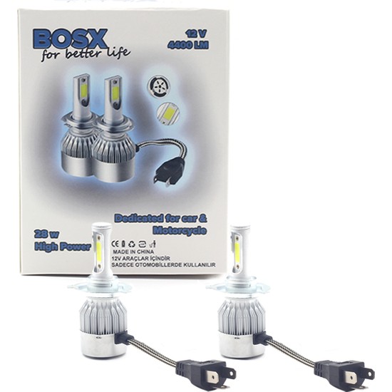 Dekohop Bosx LED Xenon Yeni Teknoloji 4400 Lm Zenon Far Ampulü H1 / H3 / H4 / H7 / H11 / H27 / 9005 / 9006