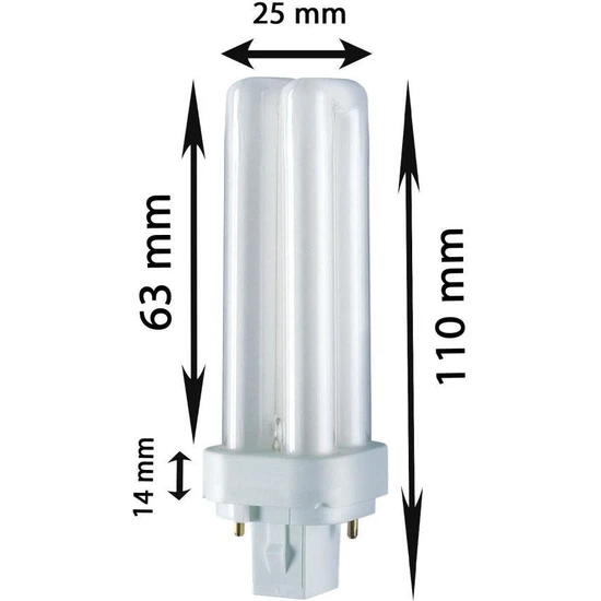 Osram Dulux D 10W Açık Sarı Işık Geçme Soketli Lamba - 2Pın - Dd.10/31-830