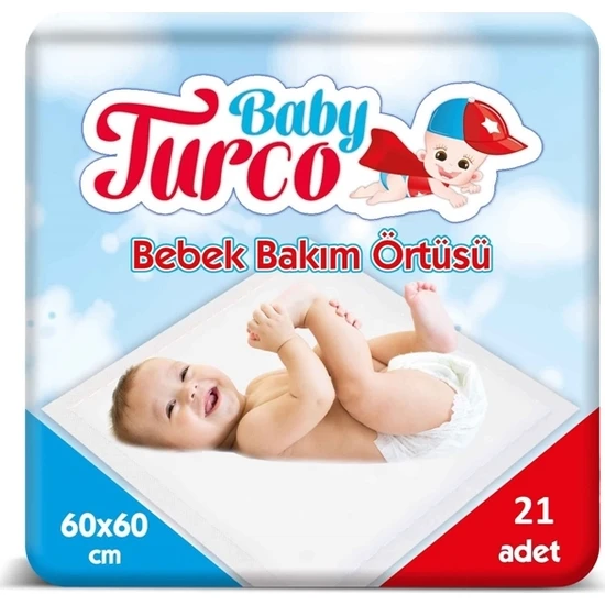 Baby Turco Bebek Bakım Örtüsü 60 x 60 cm 21 Adet