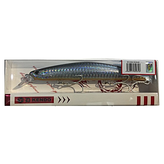 Kendo Seabass Minnow 125F 21GR (Color : 20) (Siyah-Gümüş)