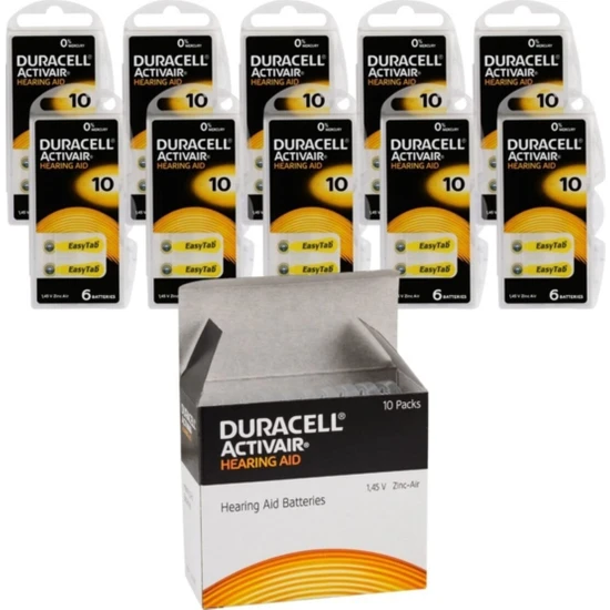 Duracell Activair 10 Kulaklık Pili 6'lı Blister 10 Paket