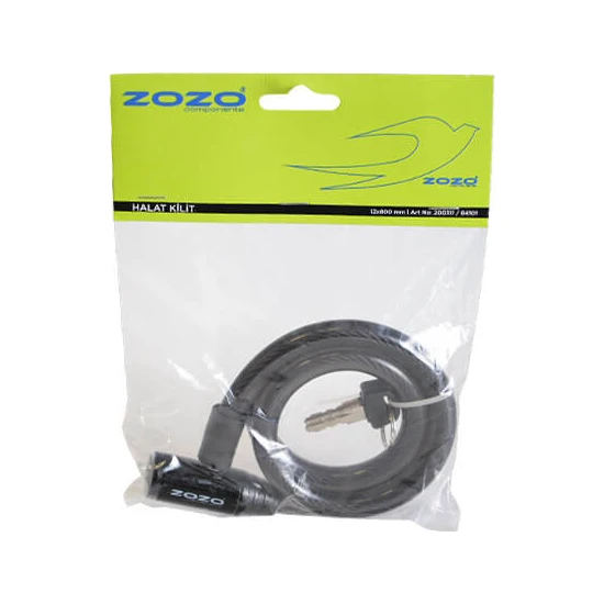 Zozo  Zozo - Halat Kilit - 12X80CM Anahtarlı Siyah