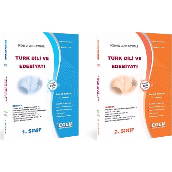 Egem Eğitim Yayınları AÖF Türk Dili Ve Edebiyatı 1 Ve 2. Sınıf 2 İle 4. Dönem (Bahar)