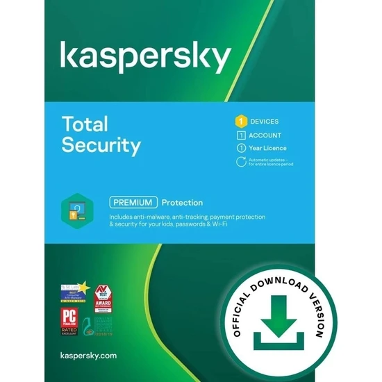 Kaspersky Total Security 2023  1 Cihaz  1 Yıl  Dijital Kod