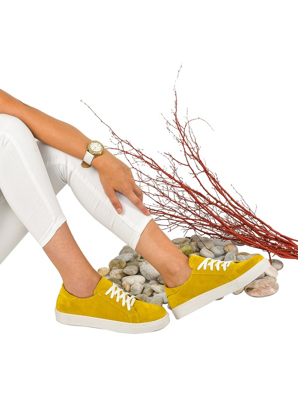 Moosefield Deri Sarı Kadın Sneaker