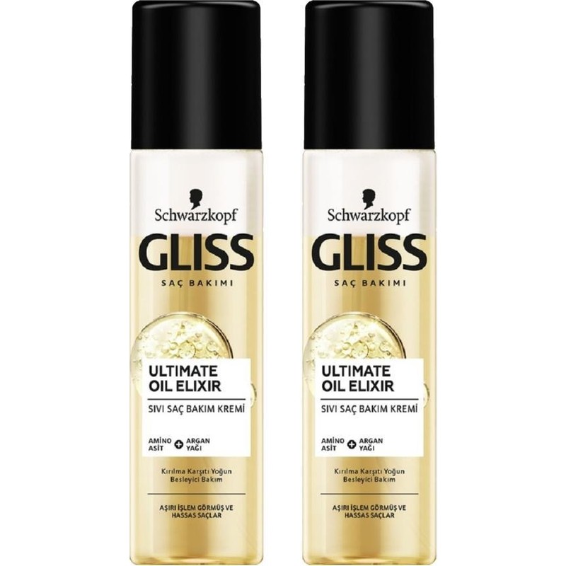 Schwarzkopf Gliss Ultimate Oil Elixir Sıvı Saç Kremi 200 ml X2