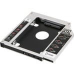 Alfais 4716 9.5mm SATA HDD Harddisk SSD Caddy Kızak 2.5 inç Laptop Kutusu Siyah Alüminyum