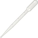 Erlab 100 Adet Şeffaf Plastik Pastör Pipet - 3 ml, Kilitli Poşet ve Kapağı ile