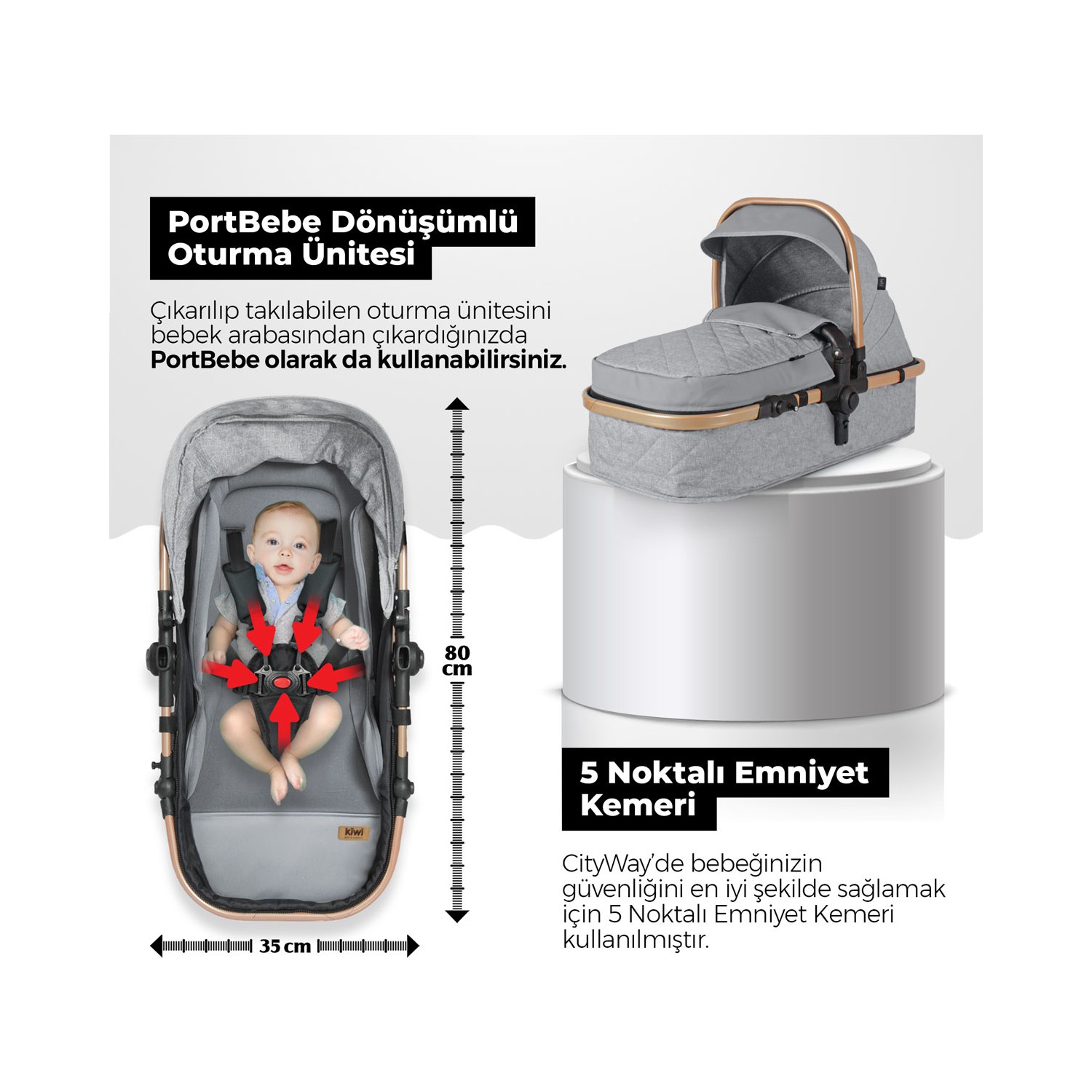 Kiwi City Way 5 In 1 Travel Sistem Bebek Arabasi Fiyati