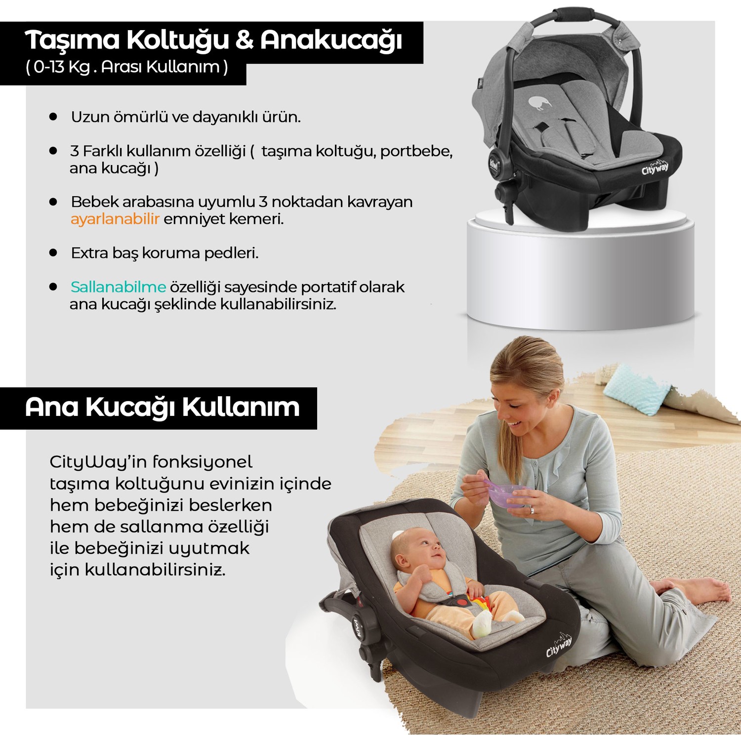 Kiwi 6 In 1 Yenidogan Set City Way Bebek Arabasi Ve Sleeper Fiyati