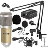 König BM800 Kondenser Mikrofon + Phantom + Stand + Filtre + Shock Mount Stüdyo Kayıt Paketi